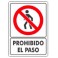 Señ Prohibido El Paso Estireno 25 x 35 cm