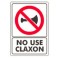 Señ No Use Claxon Estireno 25 x 35 cm