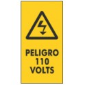Señ Peligro 220 Volts Vinil 3 x 6 cm