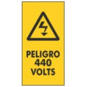 Señ Peligro 440 Volts Vinil 3 x 6 cm