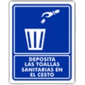 Señ Deposita Las Toallas Sanitarias En El Cesto Estireno 20 x 25 cm.