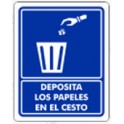 Señ Deposita Los Papeles En El Cesto Estireno 20 x 25 cm.
