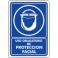 Señ Uso Obligatorio De Protección Facial Estireno 25 x 35 cm