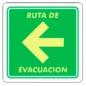 Señ Ruta De Evacuación Izquierda Luminiscente 20 x 20 cm 